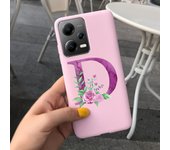 Fashion Rose Initial Letter Phone Case For Xiaomi Poco X5 5G PocoX5 Pro Soft Silicone TPU Back Cover For Poco X5 Pro X 5 X5Pro