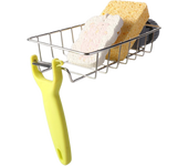 Estante de almacenamiento de acero, almacenamiento ajustable para fregadero, accesorios de cocina y baño, soporte para almacenamiento de jabón, estante de esponja, escurridor para grifo