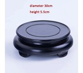 10-30cm Diameter matte black rotating round ceramic aquarium wer vase base stone teapot wooden frame stand