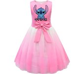 Disfraz de Lilo Stitch para niñas, vestido plisado de dibujos animados, falda de princesa, regalos de fiesta