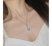 New elegant white diamond wedding set gold-plated imitation moissanite Cuic earrings daily pendant