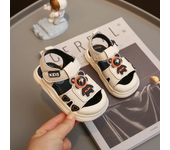 Kids Summer Toes Capped Sandals Cartoon Astronaut Soft Sole Baby Walking Shoes Boy Hook&Loop Casual Beach Shoes for Vacation