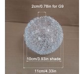 Globe clear G9 glass lampshade replacement with Aluminum wire outside 20mm hole G9 bulb cover for 2cm screw socket holder