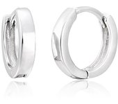 Windshow real 925 anillo de plata esterlina recortado aro redondo huggie Lady Girls Jewelry aros pendientes