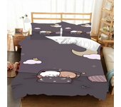 Kawaii Bubu and Dudu 3D Printing Anime Bedding Set Duvet Cover Comforter Bed Single Twin Full King Queen Size Bedding Set Kids