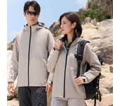 Men's solid color trench coat hooded thin single-layer jacket bracket zipper couple logo print