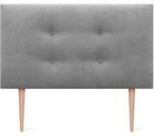 Cabecero de Polipiel o Tela Pro con 2 hileras de Botones y Patas Cabezal tapizado Cama Lujo (150x105cm con Patas (Camas 150/160), Tela Beige)