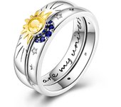Rings For Women 925 Sterling Silver Finger Rings Star Moon Colorful Zircon Rings Fine Wedding Engagement Birthday Jewelry Gifts
