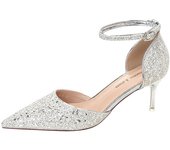 2024 new style women's shoes/sandals/high heels/stilettos/pointed toes/spring/summer/autumn/winter/banquet/wedding/work/leather/Champagne (6.5)