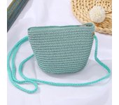 Flap Small Crossbody Shoulder Bag Women Straw Woven Beach Bag Ladies Rattan Handmade Knitted Bucket Mini Purse Handbags
