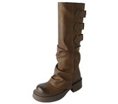 Botas de media caña para mujer Botas largas de tobillo Punk Motocicleta Calzado gótico Street Cool