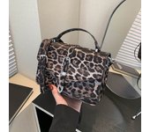 Bolso de mano Pequeño para Mujer, Bolso de mano Vintage, Diseño de Marca, Patrón de Leopardo, Bandolera para Mujer