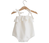 Summer Newborn Infant Baby Girls Solid Cotton Ruffles Slip Strap Rompers Onepiece Jumpsuit
