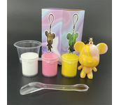 Violent Bear Keychain Sculpture Graffiti Figure DIYAnimal Fluid Pigment Handmade Toy Bearbrick Vinyl Keychain Decor Gift Statue