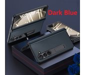 Magnetic Bracket For Samsung Galaxy Z Fold 5 Case Genuine Leather Hinge Protection Film Screen Cover