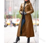 Nuevos modelos de gabardina de cuero para mujer, abrigos de piel, extendidos, delgados