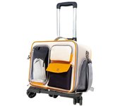 Pushable Pet Stroller Trolley Cases Breathable Large Capacity Pet Trolley Case Detachable with Multiple Pockets Pets Bags