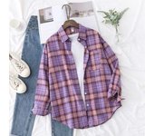 Casual Women's Plaid Shirt 2024 Spring Autumn New Ladies Loose Blouse and Tops Female Long Sleeve Shirts Fresh Checked Clothes
