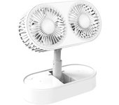 Ventilador pequeño de escritorio plegable de larga duración, ventilador Eléctrico recargable de Doble Motor, Enfriador de Aire telescópico para trabajo al Aire Libre