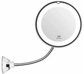 Espejo maquillaje con luz, con ventosa fuerte, giratorio de 360 ​​grados ajustable, Adecuado para dormitorio, baño.