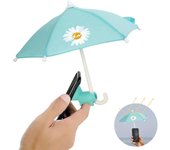 Phone Umbrella for Sun,Umbrella for Phone with Universal Adjustable Piggy Suction Cup Stand, Sun Shade -Blue Daisy