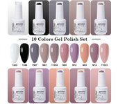 Arte Clavo conjunto esmalte uñas gel 10 piezas 354 colores gel mixto semipermanente barniz arte LED gel ultravioleta empapado