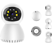 Cámara WiFi de doble banda 5G 1080P visión nocturna a todo color + monitoreo remoto del teléfono móvil, detección inteligente del cuerpo humano + voz bidireccional, cámara de red inalámbrica interior