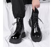 Martin botas de los hombres nuevo verano negro casual botas de cuero