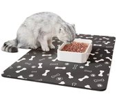 Dog Dish Mats Cartoon Dog Feeding Mat Absorbent Non-slip Pet Bowl Pad Diatom Mud Pet Placemat for Home