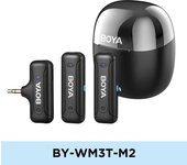 BOYA BY-WM3T Wireless Lavalier Lapel Microphone for iPhone iPad Andriod Samsung Smartphone Cameras Live Streaming Youtube Vlog