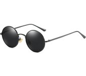 Nuevas gafas de sol polarizadas para hombre, gafas de sol de conducción con montura redonda pequeña de metal estilo punk retro para mujer