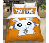 3D Printing Cartoon Lovely Hamtaro Bedding Set Duvet Cover Pillow Set Birthday Gift Children quilt cover Bedding Home Textiles