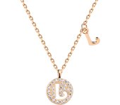 Letra O Joyería de diseño original 925 plata de ley ligera de lujo pinyin con apellido collar de letras