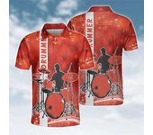 Drum Set Graphic Shirts For Men Fashion Summer 3D Printed Drummer  Shirt Casual Oversized Lapel Button Tees Tops