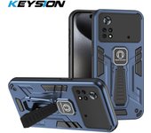 KEYSION Shockproof Armor Case for Redmi Note 11 Pro 11S Global Soft Silicone+PC Kickstand Phone Cover for POCO X4 Pro 5G