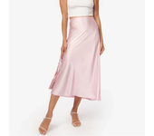 2025 Summer Chic Office Satin Midi Skirt Women Fashion Korean Casual High Waist Elegant Slim Long Skirt Chic Female Office Lady