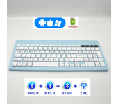 Teclado inalámbrico recargable español/alemán/ruso/coreano/árabe Bluetooth y 2,4G para tableta iPad PC Android IOS Win