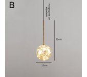 Lámpara Colgante Moderna Y Simple De Cielo Estrellado Lámpara De Techo Para Dormitorio Con Corona De Cristal