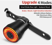 ROCKBROS Bike Light LED Bicycle IPx6 Waterproof  Charging Taillight Cycling Q5 Flashlight Auto Brake Sensing Smart Rear Light