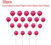 20pcs Glitter Balls Cake Decor Colorful Foam Ball Cupcake Topper Baby Shower Birthday Party Dessert Cake Decoration Mixed Size