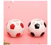 Soporte para bolígrafo para estudiantes, caja de almacenamiento de plástico multifuncional con forma de fútbol redondo creativo, decoración de escritorio con forma de fútbol