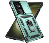 Ring Stand Rotating Slide Camera Lens Military Grade Armor Case For Samsung Galaxy S24 S23 S22 S21 S20 Note 20 Ultra M53 5G M33