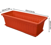 Maceta de plástico para plantar, maceta Rectangular para flores, jardinería gruesa, balcón, plantación de flores vegetales, maceteros con ranura para flores en 4 colores
