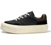 Zapatos casuales de cuero con plataforma para hombres, zapatos casuales cómodos súper versátiles y bajos