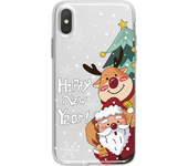 iPhone Shell Protective Cover Christmas Cartoon Santa Claus Full Wrap Cover for iPhone 12/12 Pro/12 Pro Max Skins