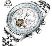 Hollow tourbillon big dial hombre de negocios reloj mecánico automático