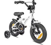 Bicicleta niño 3 años Bicicletas niña 12 Pulgadas Bici niños - Infantil con Pedales 3-4 años ruedines y Freno contrapedal Blanco