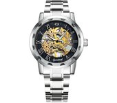 Reloj mecánico de moda para hombres reloj mecánico manual fondo transparente reloj hollow
