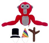 Gorillea-Tag Plush Toy Doll,Anime Gorillea-Tag Cartoon Cute Character Soft Doll for Kids (Sit,Hat)