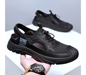 2025 verano nueva bolsa cabeza sandalias de los hombres de malla casual zapatos de playa de malla transpirable de suela gruesa agujero zapatos de los hombres